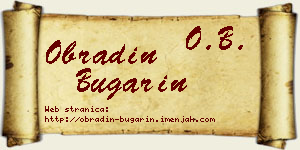 Obradin Bugarin vizit kartica